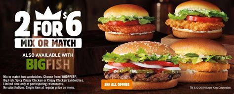 burger king deals 2 for $6